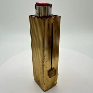 Hazel Bishop vintage 1950s gold tone retractable red lipstick compact tube